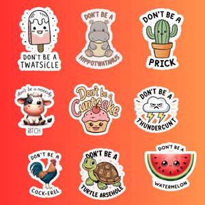 9-Pack Cute “Don’t Be an Adult” 3” Stickers – Funny & Relatable Vinyl Decals